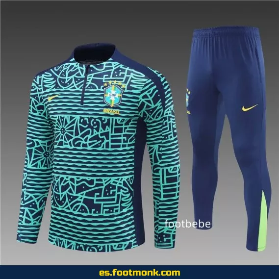 Chaqueta de Entrenamiento Brasil 2024-2025 Azul Lago – Edición Oficial
