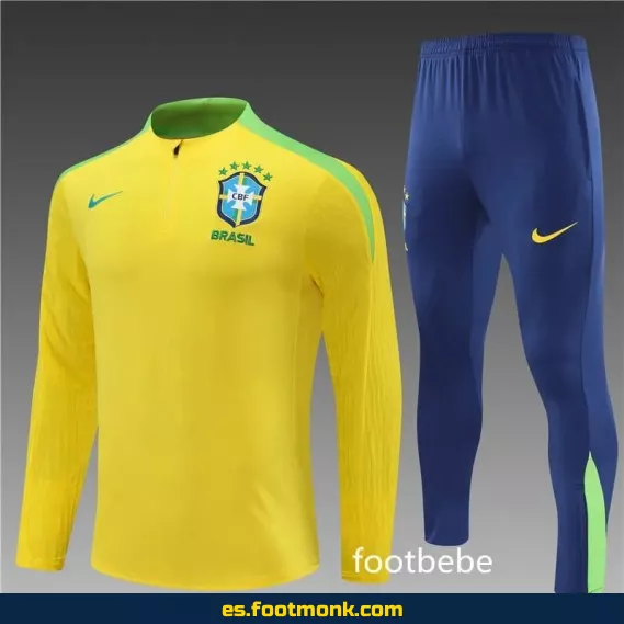 Chaqueta de Entrenamiento Brasil 2024-2025 Amarilla – Edición Oficial