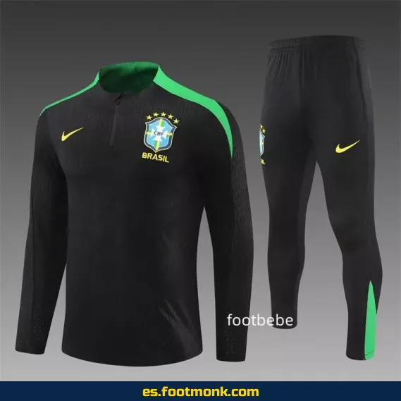 Chaqueta de Entrenamiento Brasil 2024-2025 Negra - Edición Oficial
