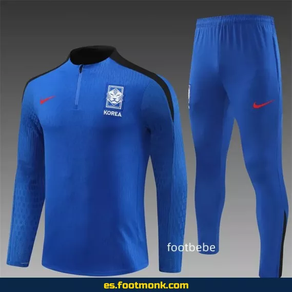 Sudadera Corea del Sur 2024-2025 Media Cremallera Azul – Camiseta de Fútbol Edición Especial