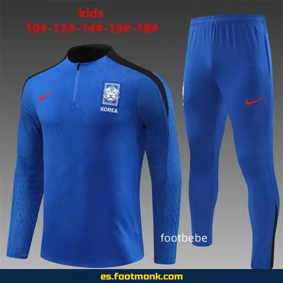 Sudadera Corea del Sur Niños 2024-2025 Media Cremallera Azul – Camisetas de Fútbol Selecciones