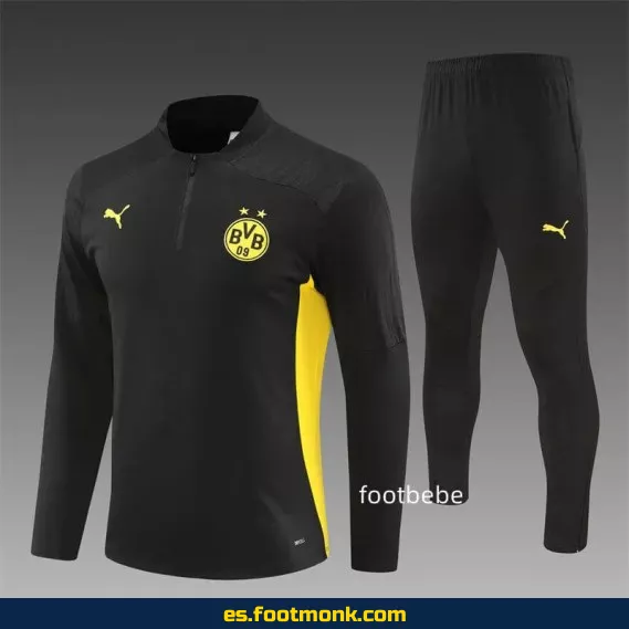 Sudadera Dortmund 2024-2025 Media Cremallera Negra – Camisetas de Fútbol Oficiales