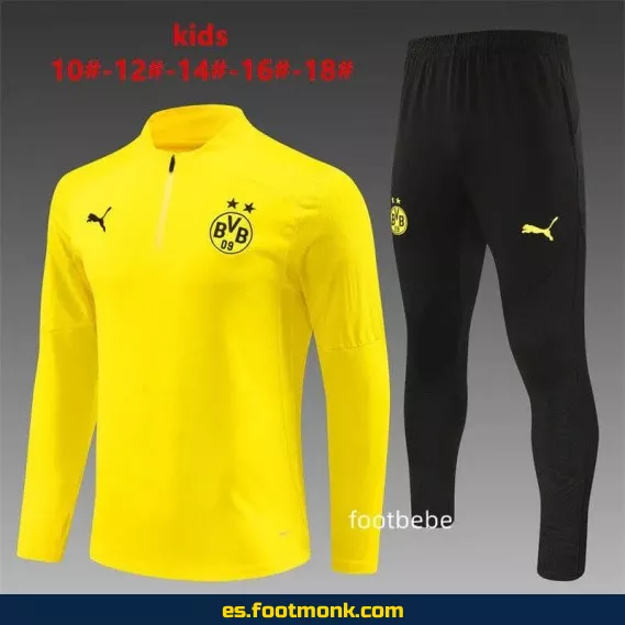 Chaqueta Dortmund Niños 2024-2025 Media Cremallera Amarilla – Camisetas de Fútbol Oficiales