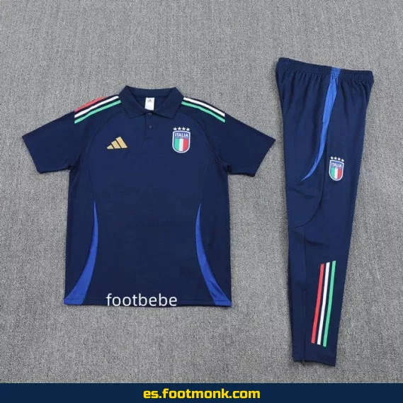 Polo de Fútbol Italia 2025-2026 Azul Real – Camiseta Oficial Edición Especial