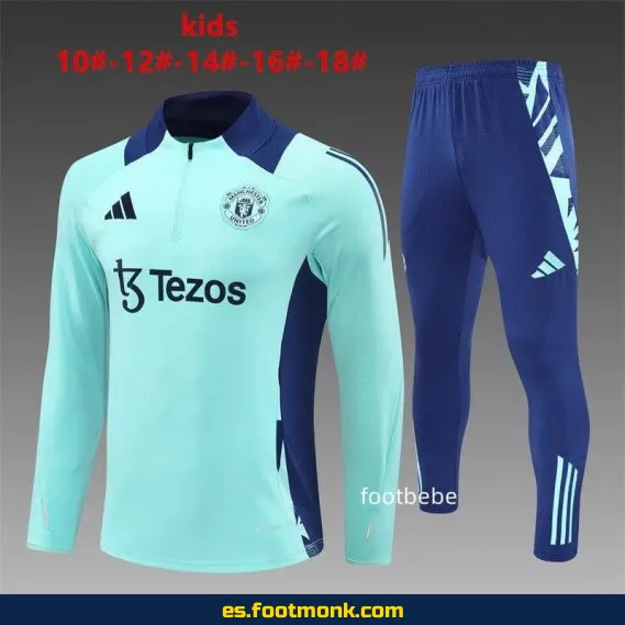 Chaqueta de Entrenamiento Manchester United Niños 2024-2025 Azul – Camisetas de Fútbol Oficiales