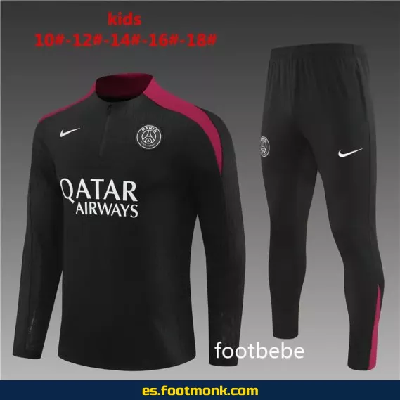 Chaqueta de Entrenamiento PSG Niños 2024-2025 Negra – Camisetas de Fútbol Oficiales