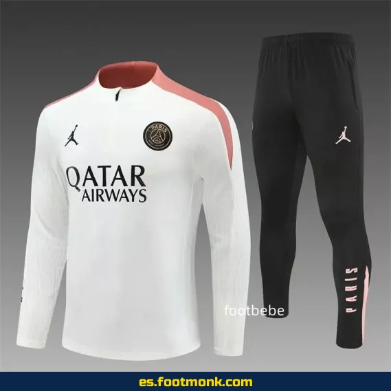 Chándal PSG Jordan 2024-2025 Blanco Rosa – Camisetas de Fútbol Oficiales, Edición Especial