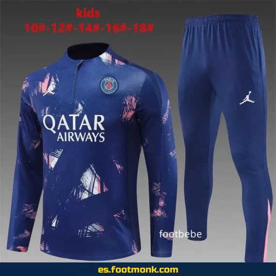 Chaqueta de Fútbol PSG Jordan para Niños 2024-2025 - Edición Especial Camuflaje Azul, Camisetas Oficiales de Fútbol