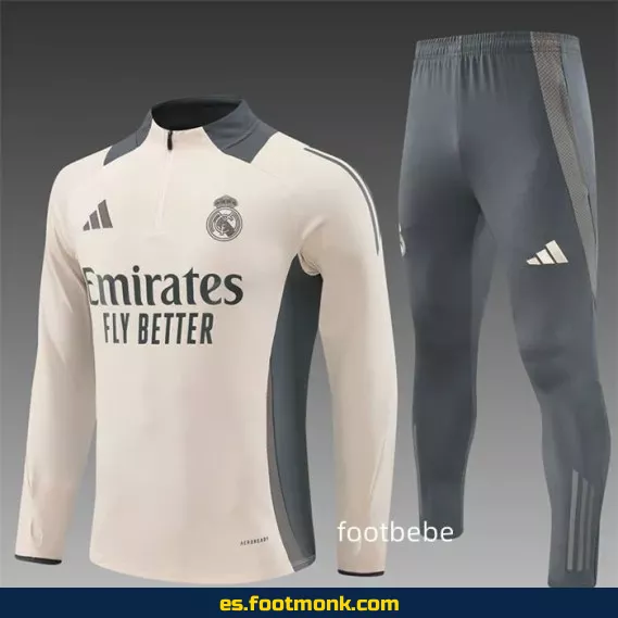 Sudadera Real Madrid 2024-2025 Media Cremallera Color Melocotón – Edición Oficial