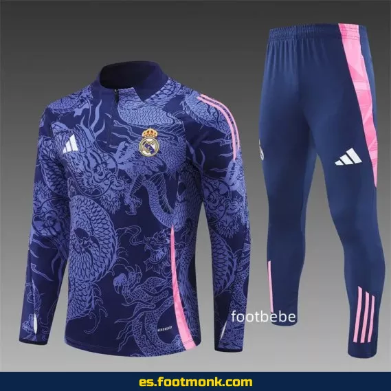 **Chándal Real Madrid 2024-2025 Media Cremallera Dragón Violeta - Edición Oficial**