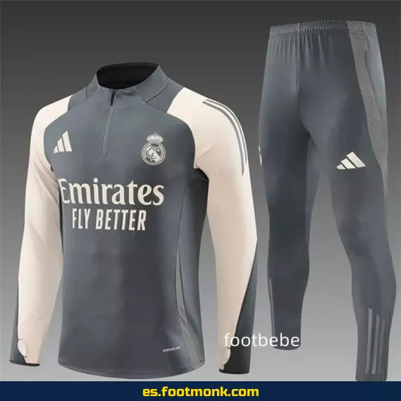 Chándal Real Madrid 2024-2025 Media Cremallera Gris Oscuro – Camisetas de Fútbol Oficiales