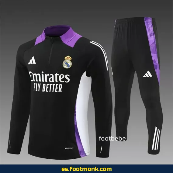 Chándal Real Madrid 2024-2025 Negro y Violeta - Camisetas de Fútbol Oficiales