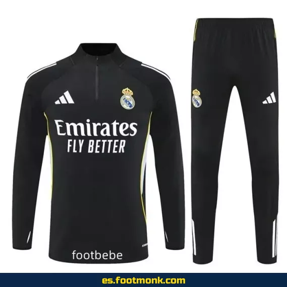Chándal Real Madrid 2025-2026 Negro - Camisetas de Fútbol Oficiales