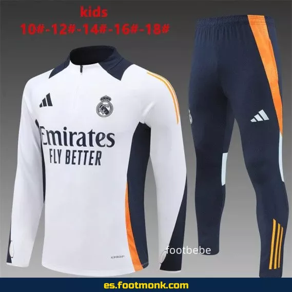 Sudadera del Real Madrid Infantil 2024-2025 Blanco - Camisetas de fútbol oficiales, personalizadas y de colección