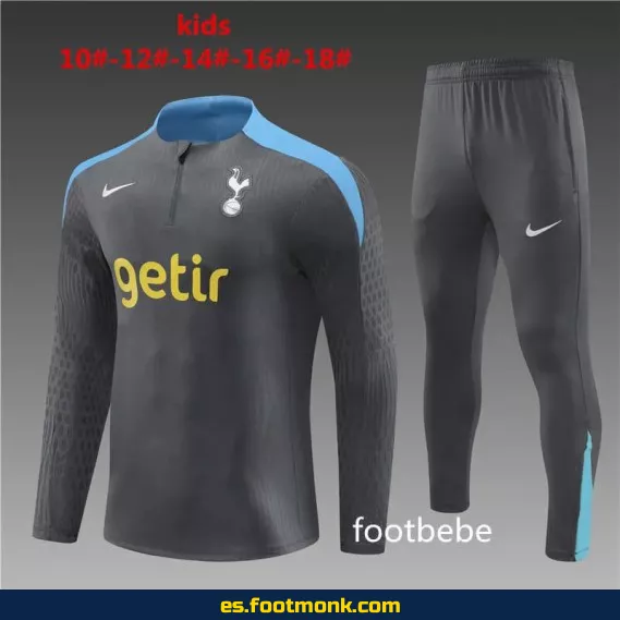 Chaqueta de Entrenamiento Tottenham Niños 2024-2025 Gris Oscuro – Camisetas de Fútbol Oficiales